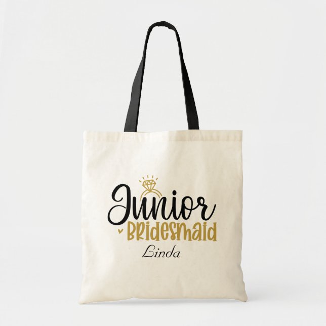 Tote Bag Demoiselle d'honneur Junior mignonne ajouter un no (Devant)