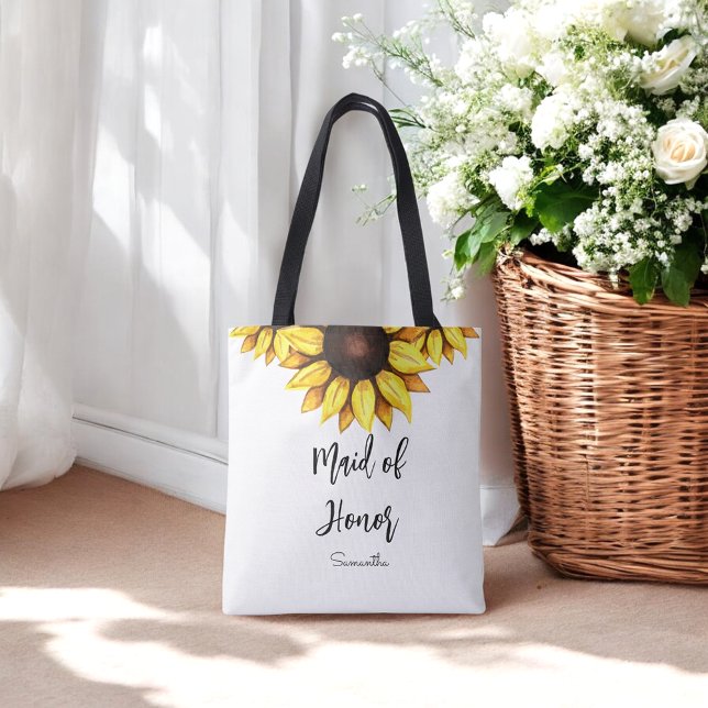 Tote Bag Demoiselle d'Honneur Mariage Tournesol    (Créateur téléchargé)