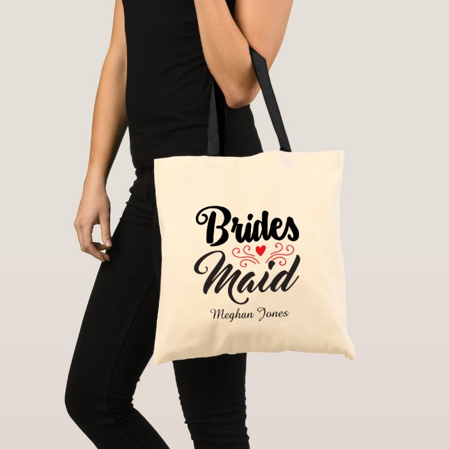 Tote Bag Demoiselle d'honneur mignonne ajouter nom (Devant (produit))