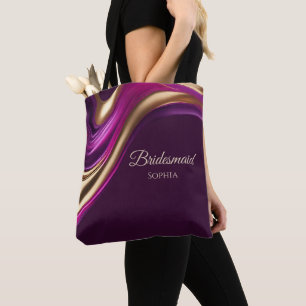 Tote Bag Demoiselle d'honneur Moderne Abstraite - Fuchsia P