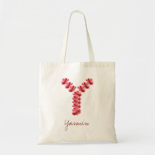 Tote Bag Demoiselle d'honneur Monogramme Fleur Lettre Y Mar