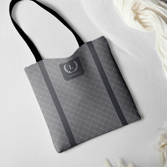 Tote Bag Demoiselle d'honneur Monogramme Nom Initial Luxe G (Créateur téléchargé)