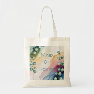 Tote Bag Demoiselle d'honneur personnalisée à l'aquarelle e