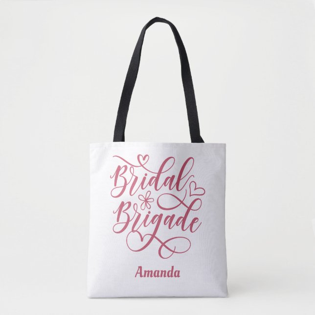 Tote Bag Demoiselle d'honneur personnalisée de la brigade d (Devant)