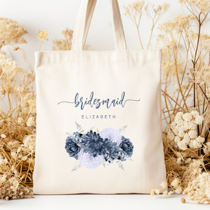 Tote Bag Demoiselle d'honneur personnalisée Fleurs poussiér
