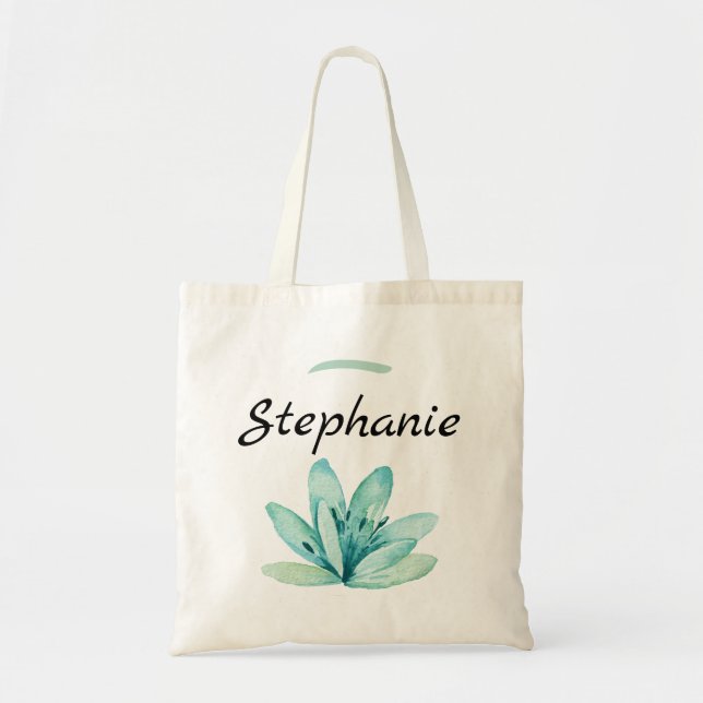 Tote Bag Demoiselle d'honneur personnalisée florale (Devant)