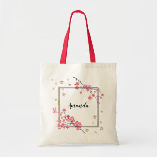 Tote Bag Demoiselle d'honneur personnalisée Sakura rose