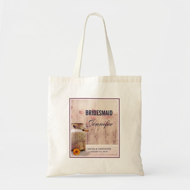 Tote Bag Demoiselle d'honneur Pot en lait Rustique Mariage  (Devant)