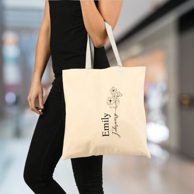 Tote Bag Demoiselle d'honneur Primrose Fleur du mois de nai (Bridesmaid Primrose February Birth Month Flower Tote Bag)