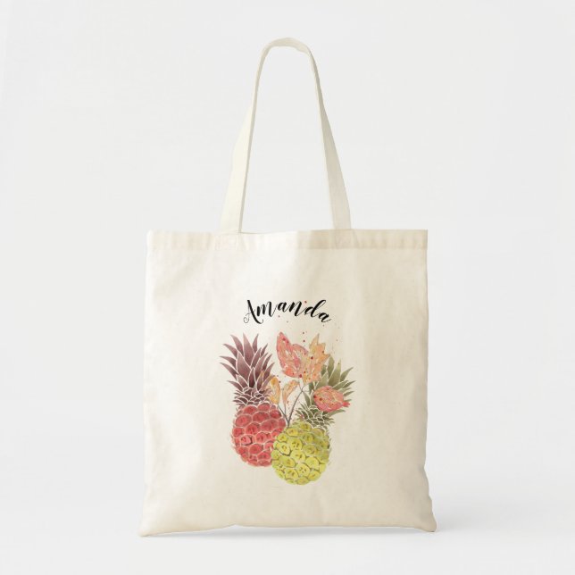 Tote Bag Demoiselle d'honneur tropicale à l'aquarelle à l'a (Devant)