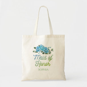 Tote Bag Demoiselle d'honneur unique mariage rustique roses