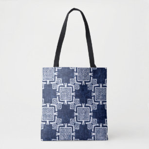 Tote Bag Denim couleur tribale ethnique sans couture motif