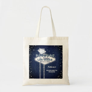 Tote Bag Denim Diamonds Las Vegas Trip Bachelorette