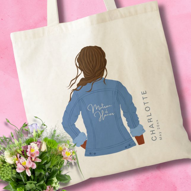 Tote Bag Denim Veste noir cheveux et la peau Matron d'honne (Créateur téléchargé)