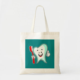 Tote Bag Dent mignonne heureuse de bande dessinée avec une