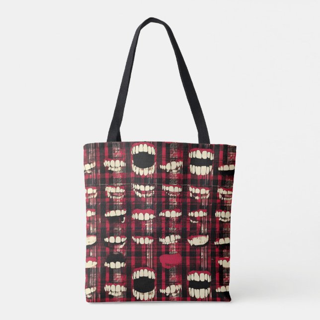 Tote Bag Dent plaid fourre-tout (Dos)