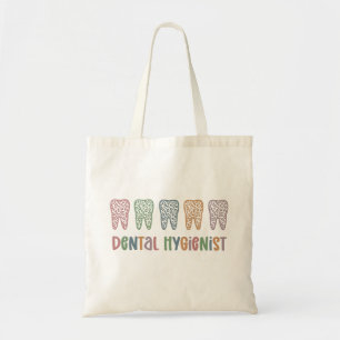 Tote Bag Dental Hygienist RDH Dentist Leopard teeth gifts