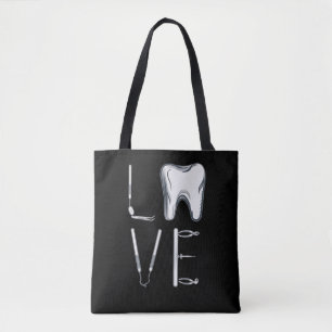 Tote Bag Dental Love Dentistra Outils Dentiste