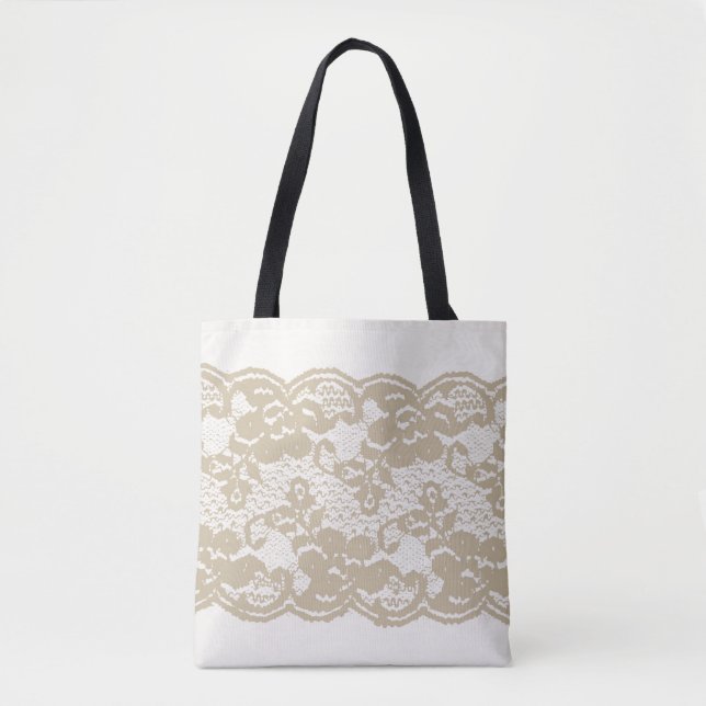 Tote Bag Dentelle beige (Devant)