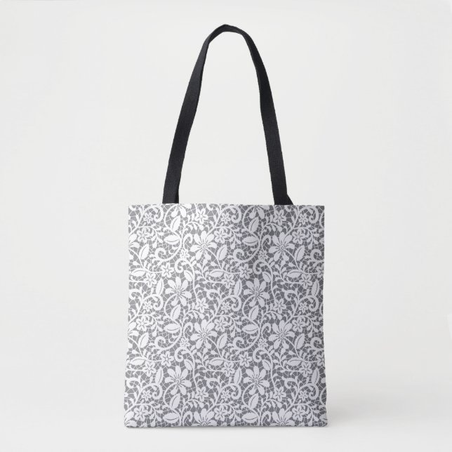 Tote Bag Dentelle blanche 1 (Devant)