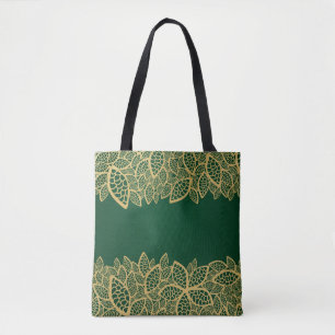 Tote Bag Dentelle d'or de feuille sur l'arrière - plan ver