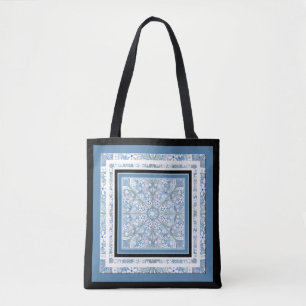 Tote Bag Dentelle en céramique bleu clair