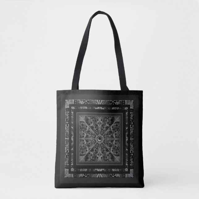 Tote Bag Dentelle en céramique Noir (Devant)