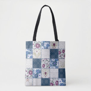 Tote Bag Dentelle florale : Patchwork Arrière - plan sans c