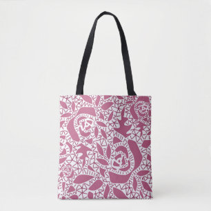 Tote Bag Dentelle sans couture rose romantique rétro vintag