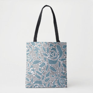 Tote Bag Dentelle sans couture roses romantique rétro vinta