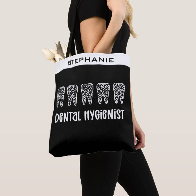 Tote Bag Dentis hygiénistes dentaires personnalisés Emprein (De près)