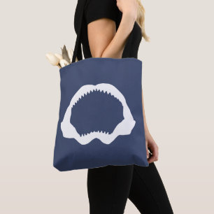 Tote Bag Dents de requin bleu blanc