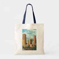 Denver Colorado Travel Art Vintage