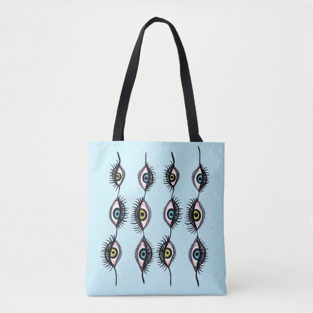 Tote Bag Déplaisant Weird Eye Garlands Cool Surreal Art (Devant)