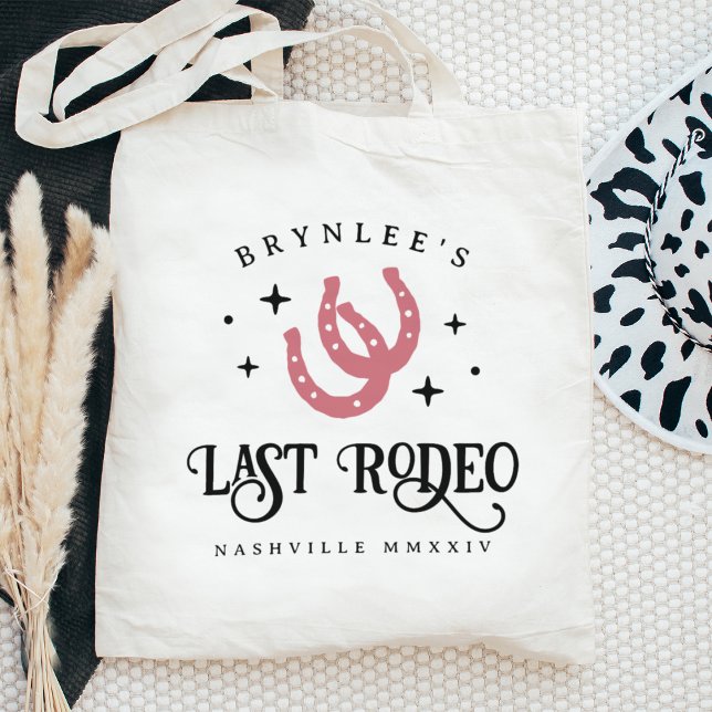 Tote Bag Dernier Rodeo Horseshoes Bachelorette Party (Créateur téléchargé)