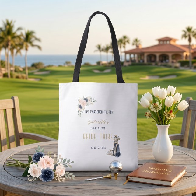 Tote Bag Dernier Swing Avant le Golf Bachelorette Bride de  (Créateur téléchargé)