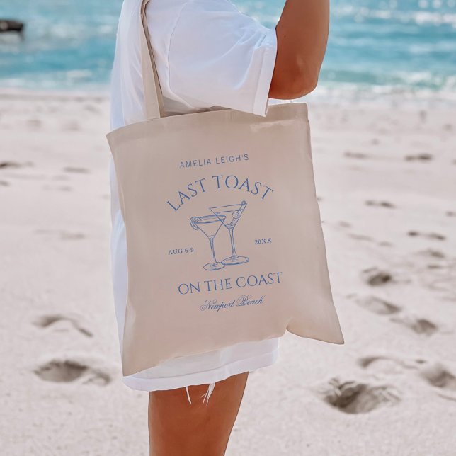 Tote Bag Dernier Toast sur la Côte Bachelorette Week-end (Créateur téléchargé)