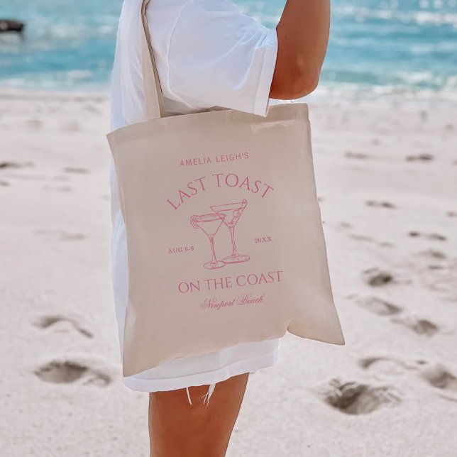 Tote Bag Dernier Toast sur la Côte Rose Bachelorette Week-e (Créateur téléchargé)
