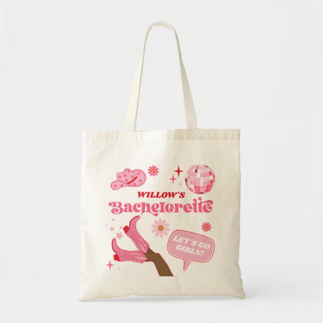 Tote Bag Dernière Disco Rodéo Bachelorette Party Favoriser (Devant)