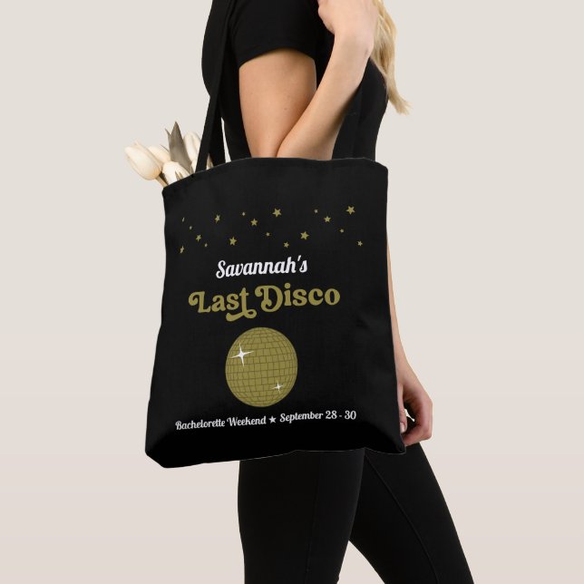 Tote Bag Dernière Mariée Disco Enterrement de Vie de Jeune  (De près)