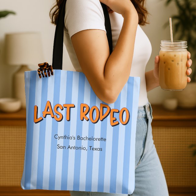 Tote Bag Dernière Rodéo Bleue + Orange Bachelorette (last rodeo bridesmaid tote bag)