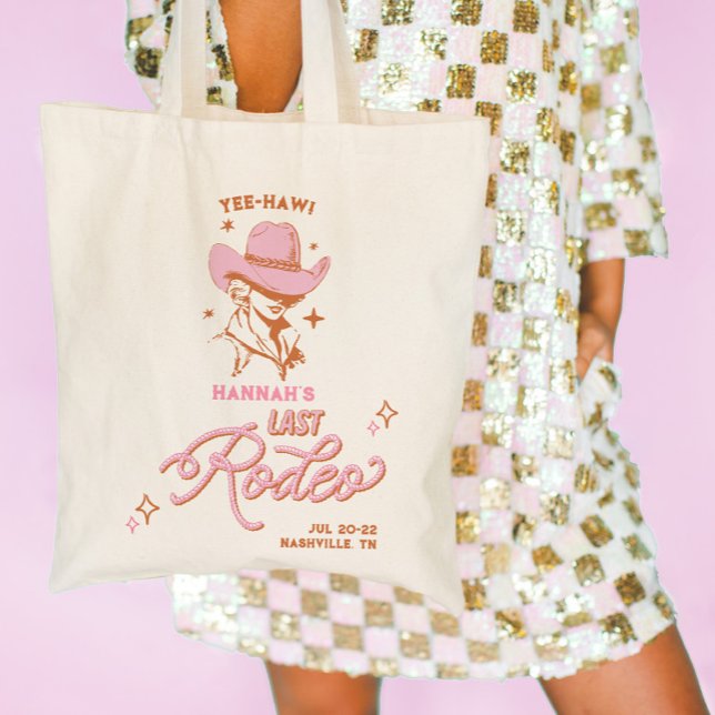 Tote Bag Dernière Rodeo Retro Cowgirl Bachelorette (last rodeo bachelorette tote bag)