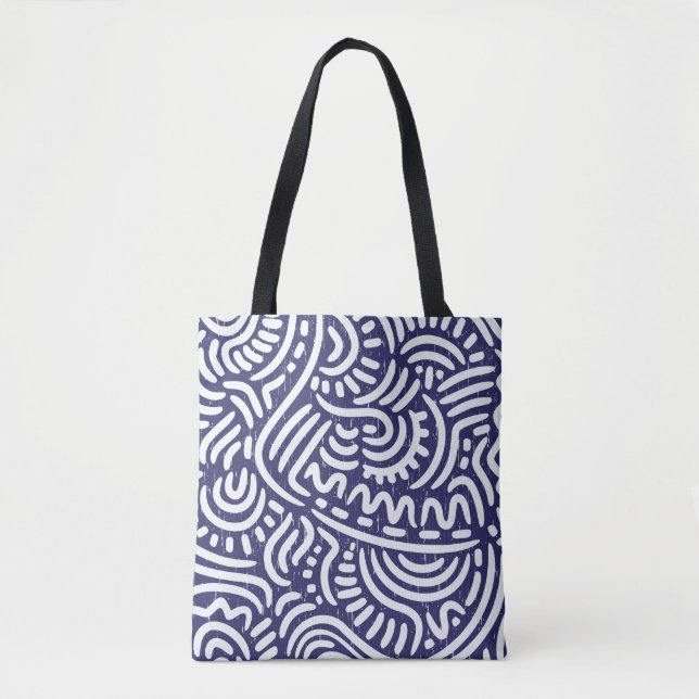 Tote Bag Des éléments ethniques dessinés à la main, des mot (Devant)