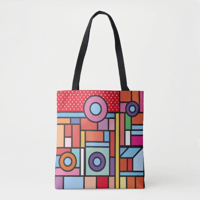 Tote Bag Des éléments géométriques tendance memphis design. (Devant)