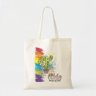 Tote Bag Des fragments de Cactus colorés d'amour
