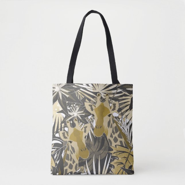 Tote Bag Des girafes dans la forêt nocturne. (Devant)