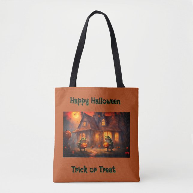 Tote Bag Des grenouilles fantaisistes décorent pour Hallowe (Devant)