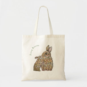 Tote Bag Des lapins amusants. Dessin au crayon
