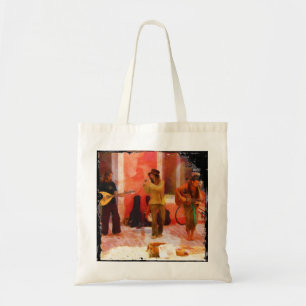 Tote Bag Des musiciens de rue jouent de la mandoline guitar