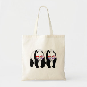 Tote Bag Des Pandas Lesbiennes Cuisinées Portant Des Lunett